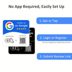 NFC Google Review Card with QR Code – Standing Table Display