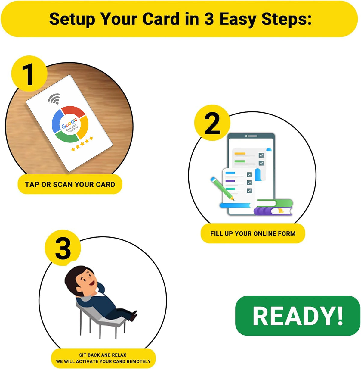 Reusable NFC Review Tap Card – Double-Sided Google Review Card