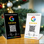 NFC Review Card Stand with Programmable QR Code