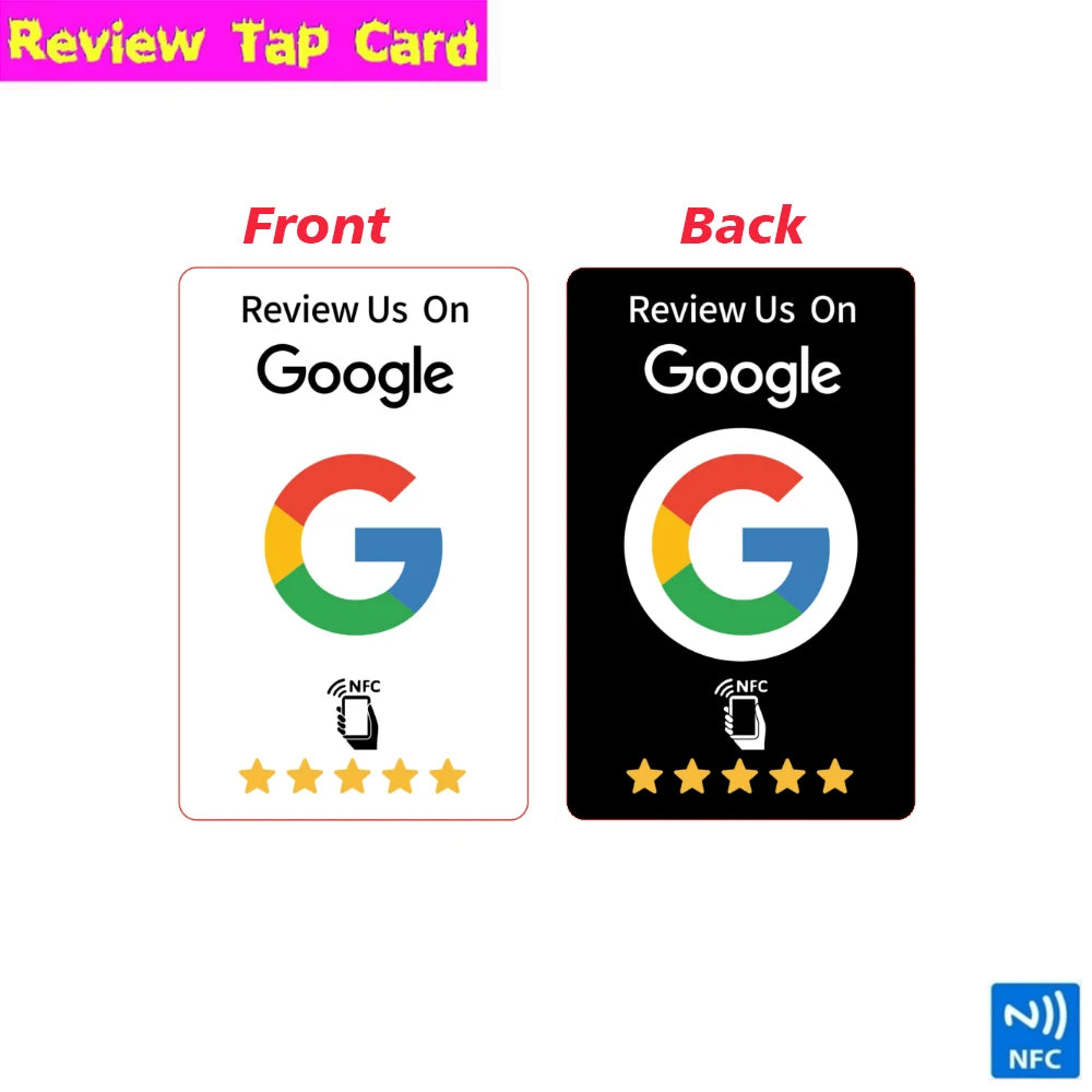 Reusable NFC Review Tap Card – Double-Sided Google Review Card