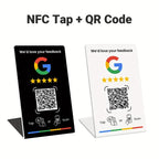 NFC Review Card Stand with Programmable QR Code