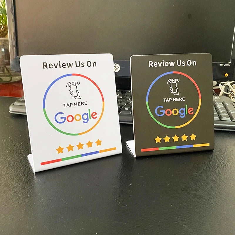 Programmable NTAG215 Google Review Card - NFC Table Display